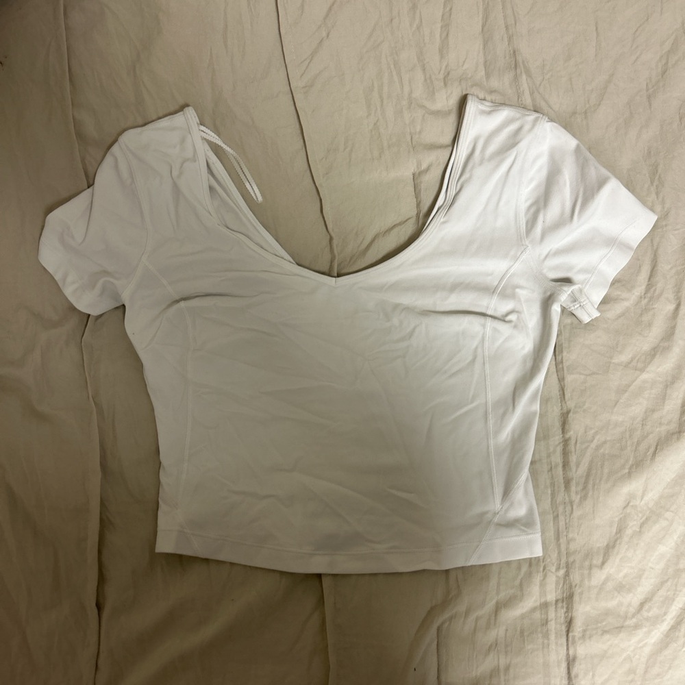 Lululemon white short sleeve workout top